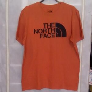 The North Face Orange Black Logo Short Sleeve Tee